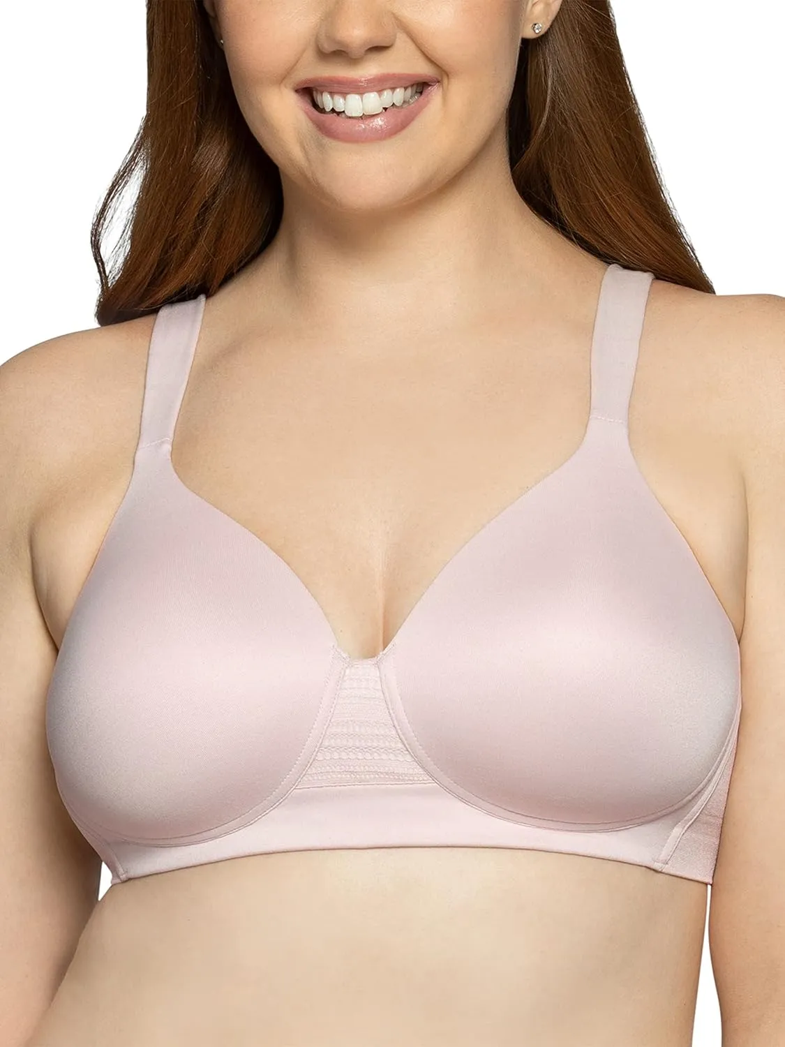 Vanity Fair Women’s Beyond Comfort Full Figure Wireless Bra, Seamless Back, Lightly Lined Cups up to DD