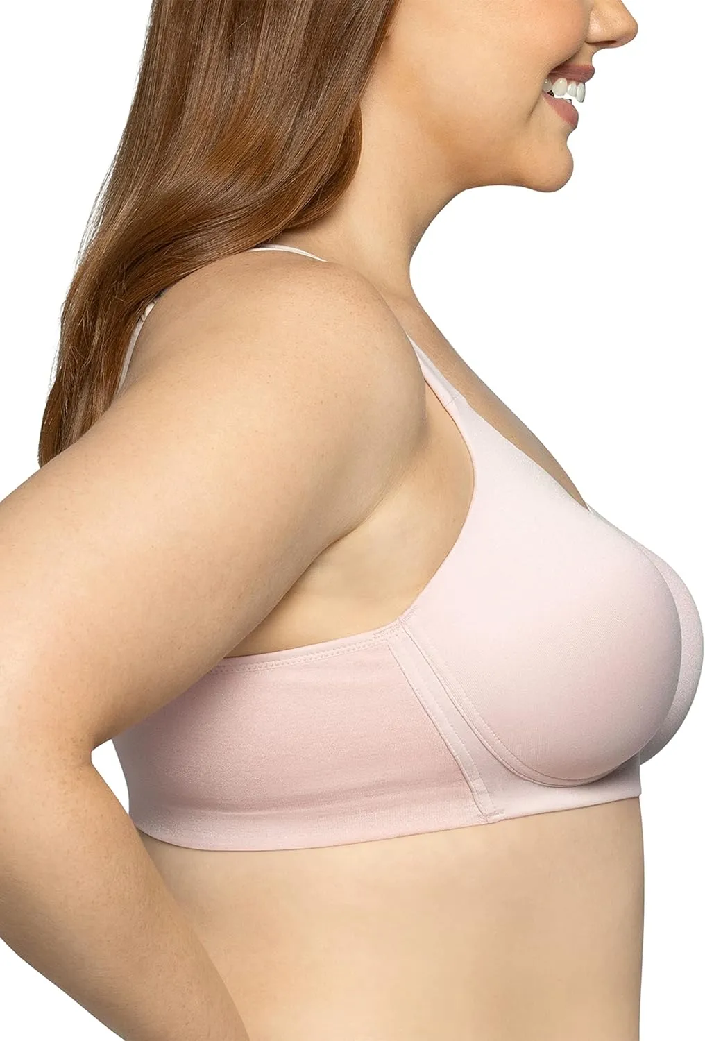 Vanity Fair Women’s Beyond Comfort Full Figure Wireless Bra, Seamless Back, Lightly Lined Cups up to DD