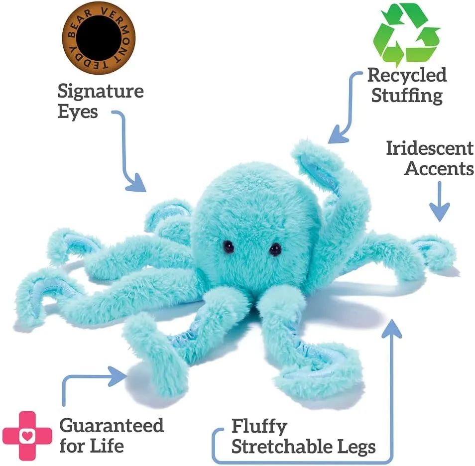 Vermont Teddy Bear Octopus Plush - Octopus Stuffed Animal, Oh So Soft, Green