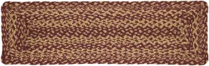 VHC Brands Burgundy Tan Jute Stair Tread