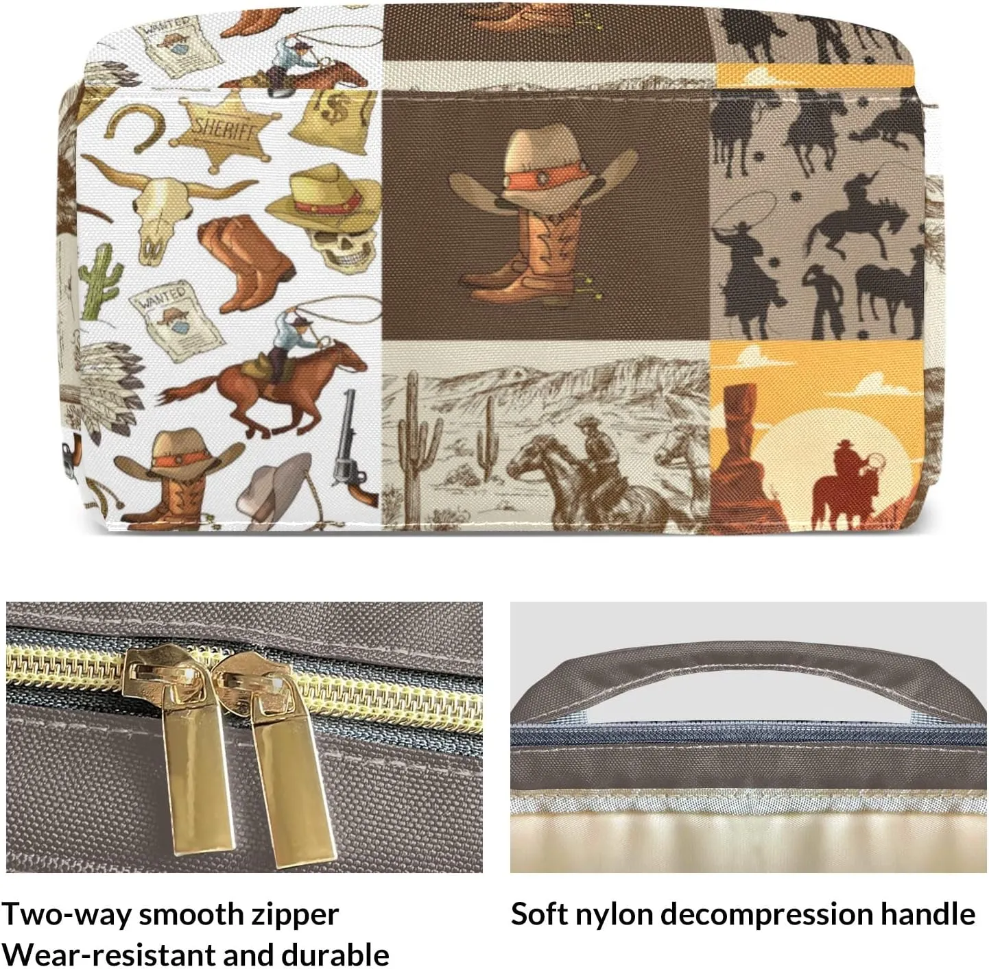 Vintage Cowboy Western Life Personalized Large Capacity Diaper Bags,Custom Name Backpack Casual Daypack Bag Nappy Bag Gifts