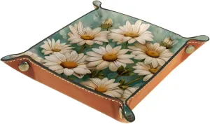 Vintage Daisies Stacking Jewelry Organizer Trays, Desk Drawer Earring Tray, Bracelet Tray, Key Tray, and More, Small and Decorative