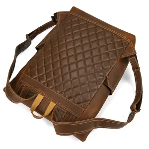 Vintage Leather Backpack for Men 16" Laptop Anti-Theft Design