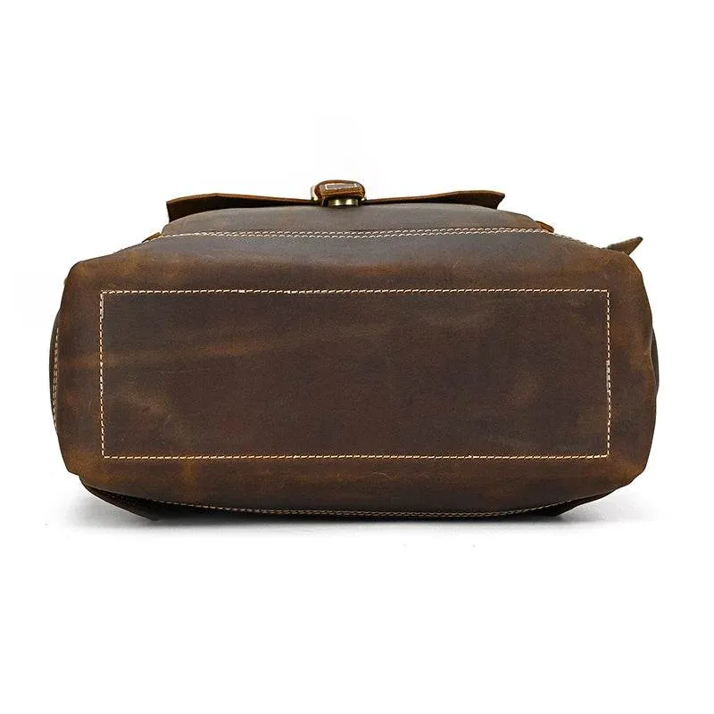 Vintage Men’s Leather Backpack Travel Laptop Anti-Theft Bag