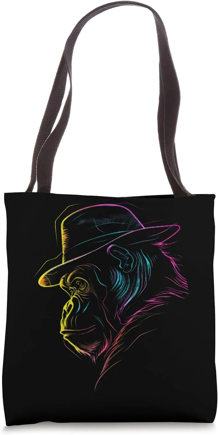 Vivid Colors Primate With Hat Profile Tote Bag