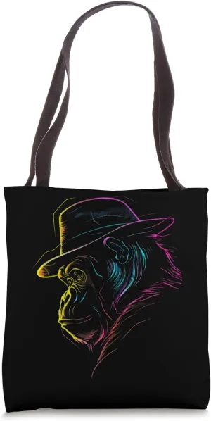 Vivid Colors Primate With Hat Profile Tote Bag
