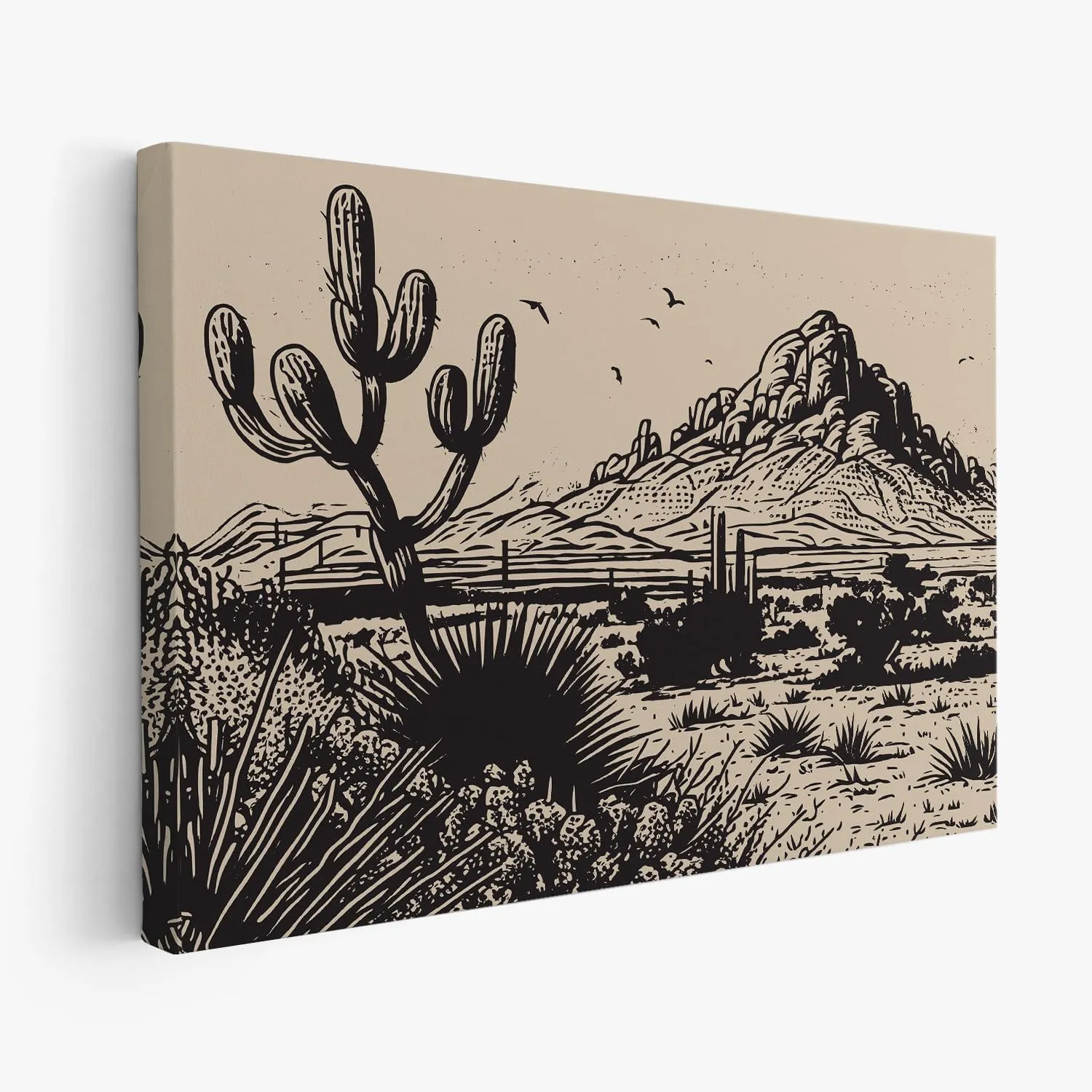 VNWEK Western Desert Wall Art, 11x14 inches, Waterproof Canvas Poster, Cowboy Theme, Living Room Decor, Wall Mount