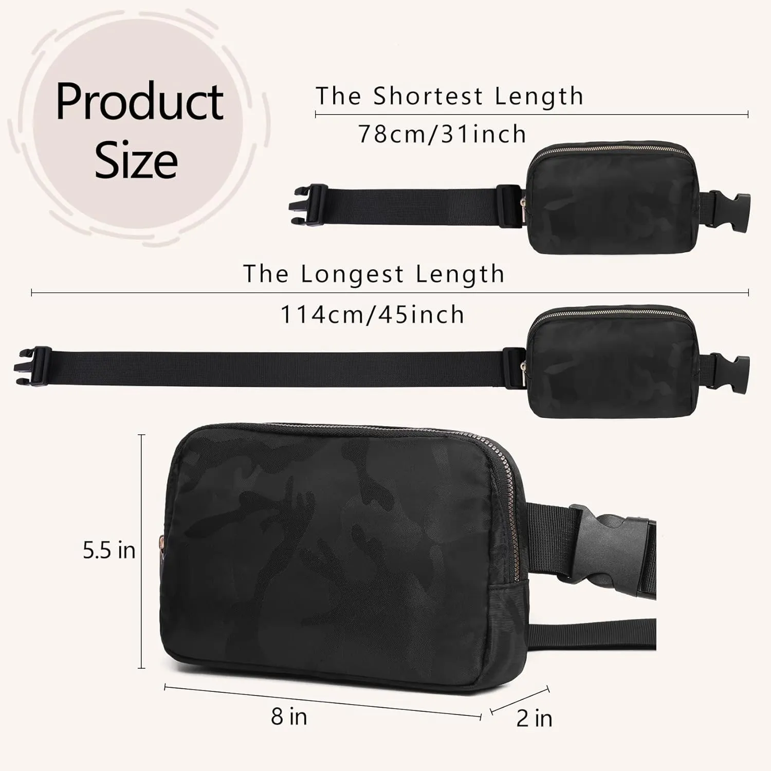 VOROLO Fanny Pack For Women And Men Crossbody Bag Belt Bag with Adjustable Strap Mothers Day Gifts