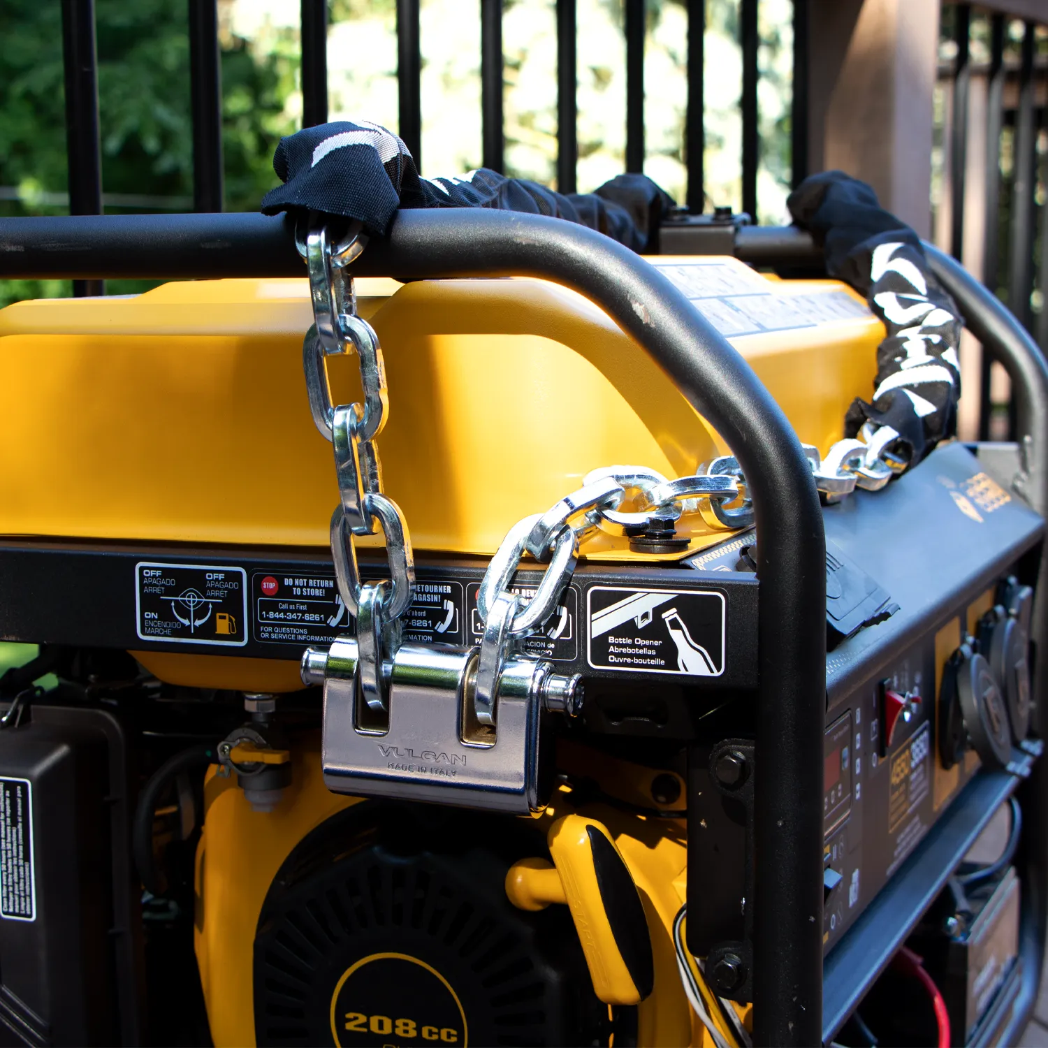 VULCAN Viro Panzer Security Lock For 3/8 Inch Chain - Premium Case-Hardened - Cannot Be Cut with Bolt Cutters or Hand Tools