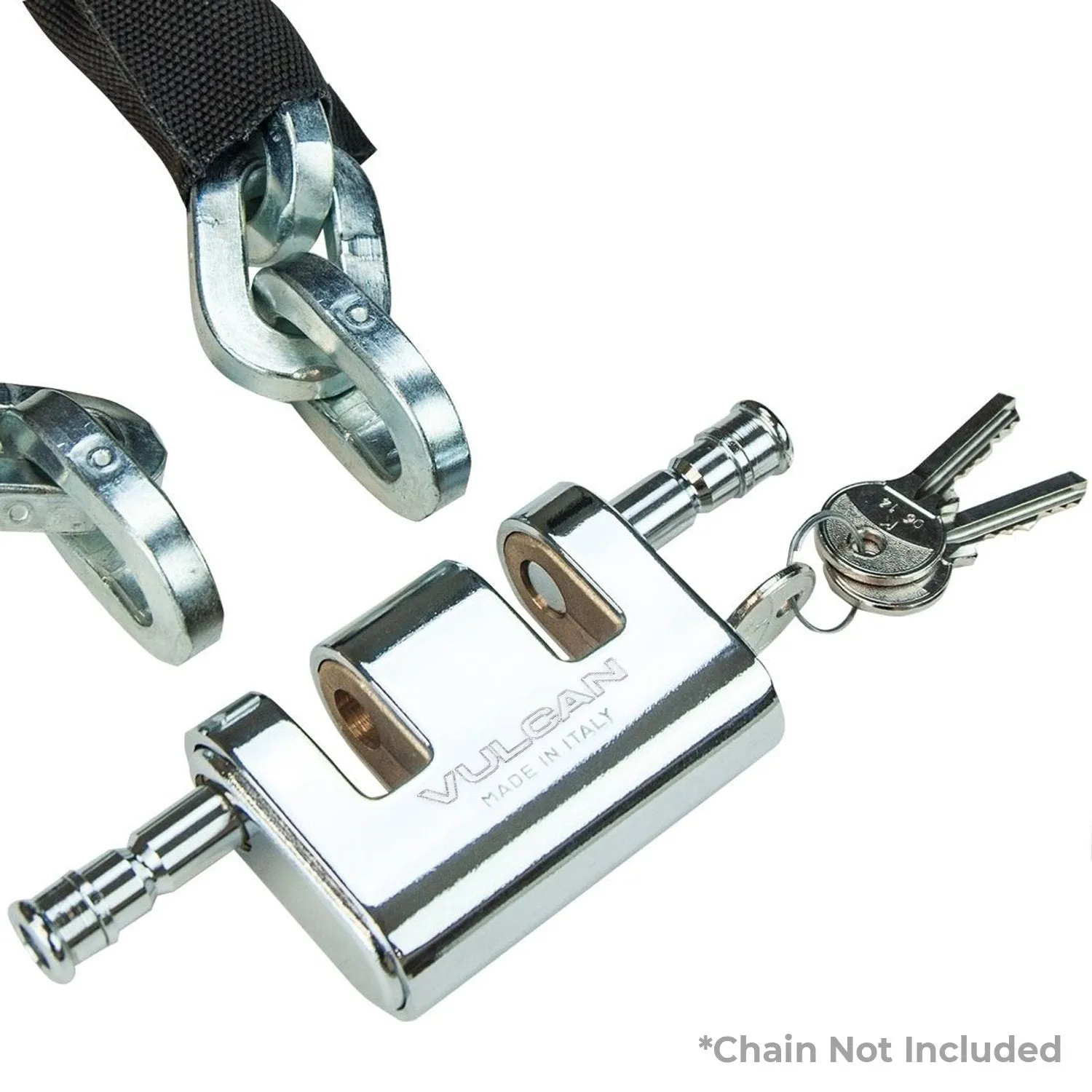 VULCAN Viro Panzer Security Lock For 3/8 Inch Chain - Premium Case-Hardened - Cannot Be Cut with Bolt Cutters or Hand Tools