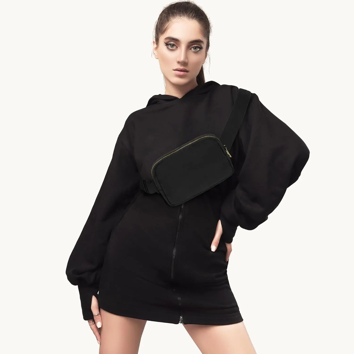 Waist Belt Bag Fashion Fanny Women and Men Gift Waist Pack With Adjustable Strap For Travel Black Khaki
