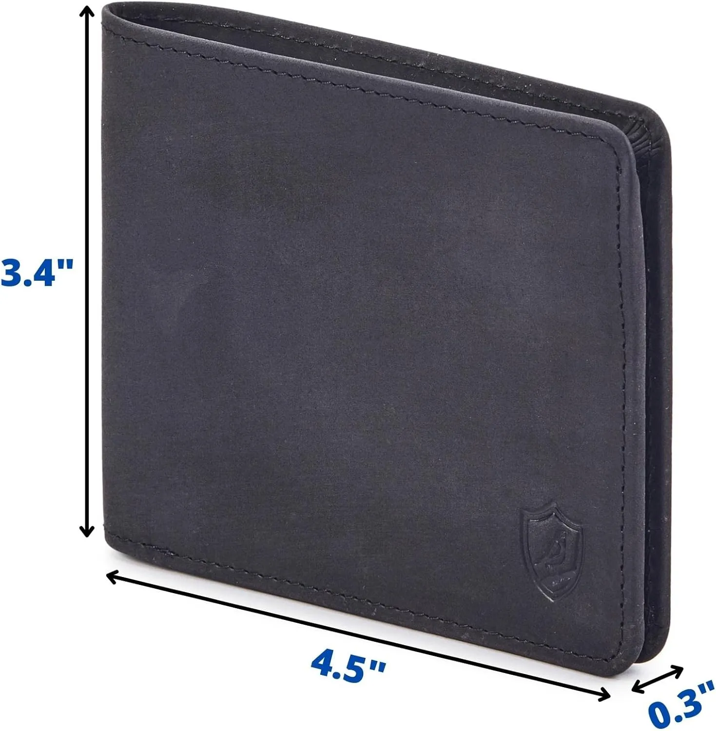Wallet for Men Bifold Real Leather RFID Blocking Front Pocket Ultra Slim & Thin Stylish Minimalist with ID Window in Gift Box (Crazy Horse, Black)