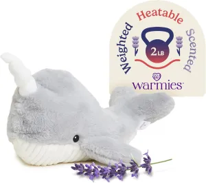 warmies Microwavable & Weighted Stuffed Animals, Narwhal - Heated Stuffed Animal Plushie for Warmth & Comfort - Cute Soft Plush Toys for Adults & Children (Boys, Girls, Babies & Toddlers)