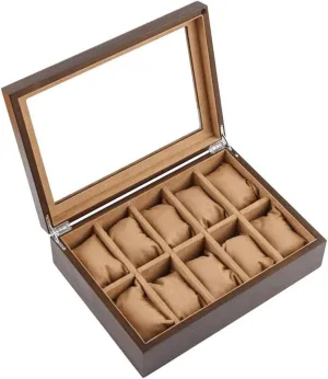Watch Box-Solid Wood Storage Organizer Display Box Large Holder Exquisite and Durable,Best Present for Birthday,Weddingand New Year (Color : D)