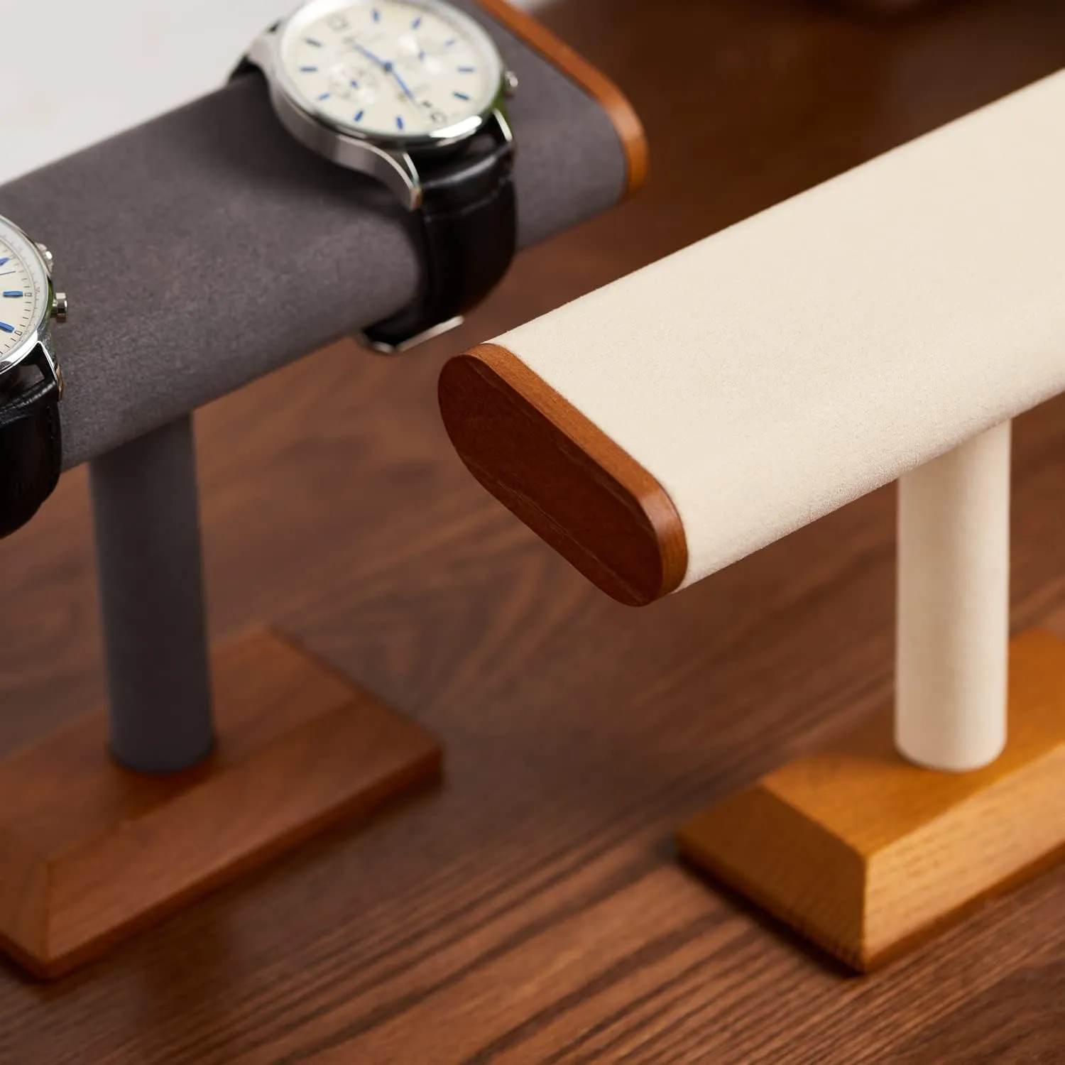 Watch Display Stand Solid Wood Bracelet Watch Organizer T-bar Jewelry Display