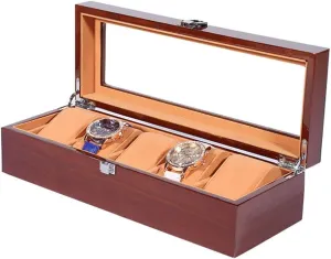 Watch Storage Box 3/5/6/8/12 Grids Wooden Watch Box PU Leather Detachable Pillow Lockable Metal Buckle Jewelry Collection Case Organiser Holder Watch Display Storage Box