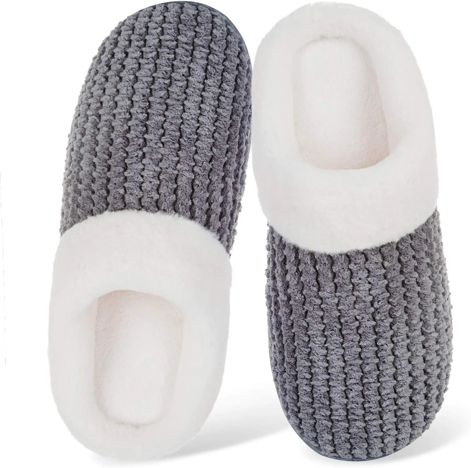 WateLves Women's Memory Foam Slippers Comfort Wool-Like Plush Fleece Lined House Shoes for Indoor & Outdoor
