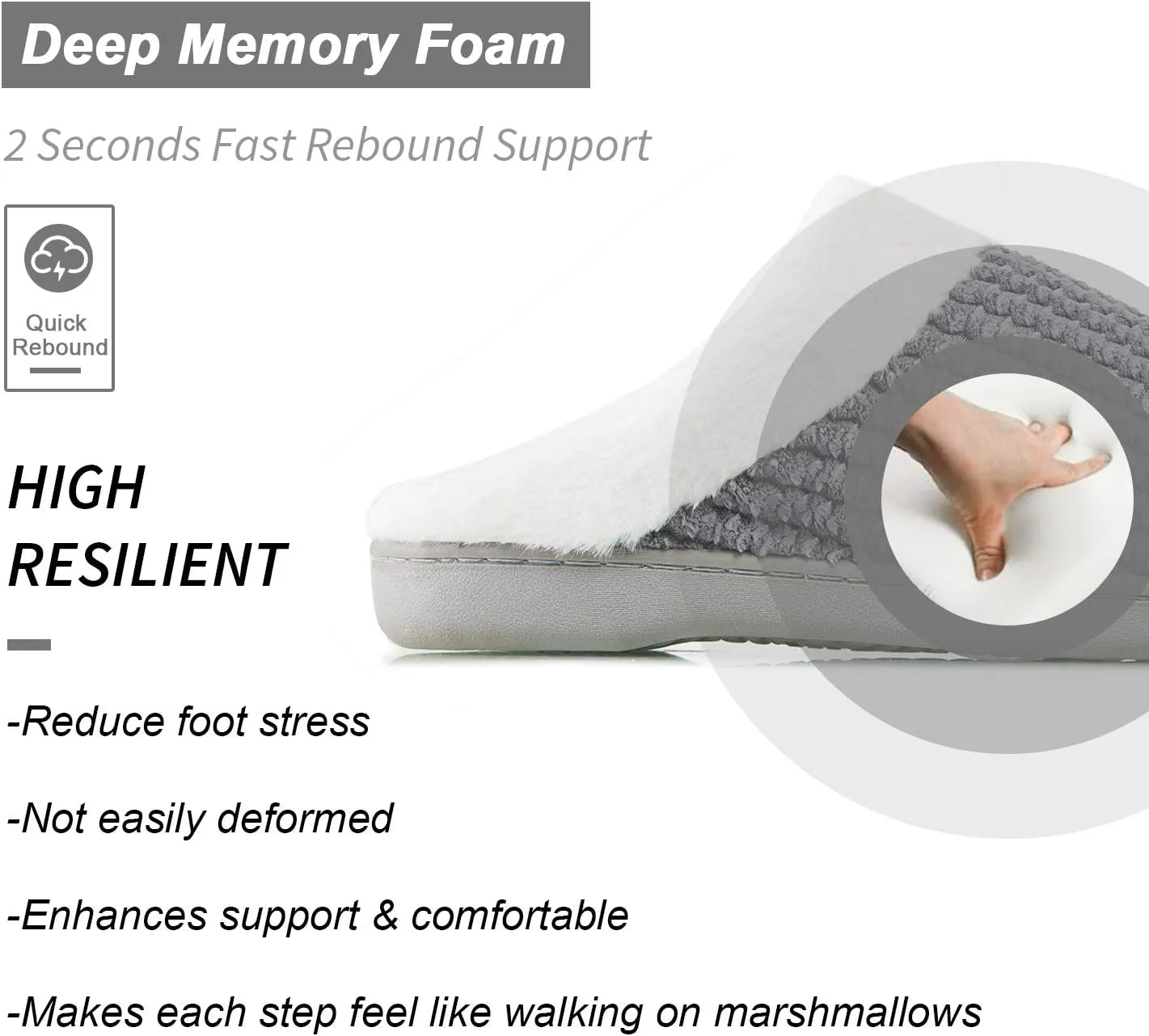 WateLves Women's Memory Foam Slippers Comfort Wool-Like Plush Fleece Lined House Shoes for Indoor & Outdoor