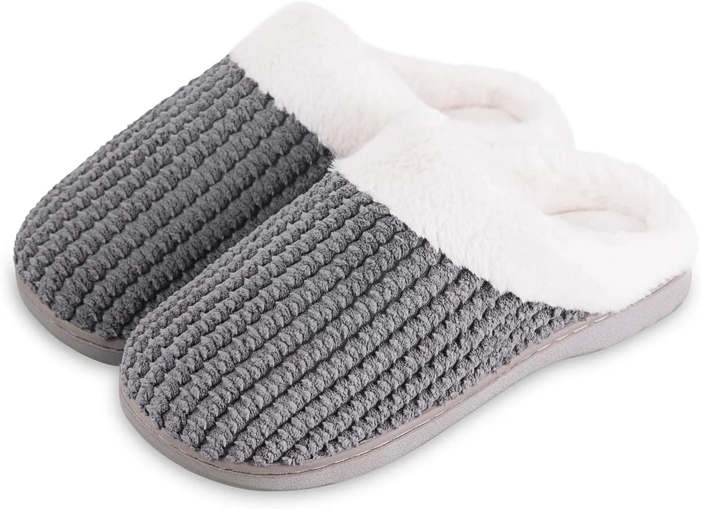 WateLves Women's Memory Foam Slippers Comfort Wool-Like Plush Fleece Lined House Shoes for Indoor & Outdoor