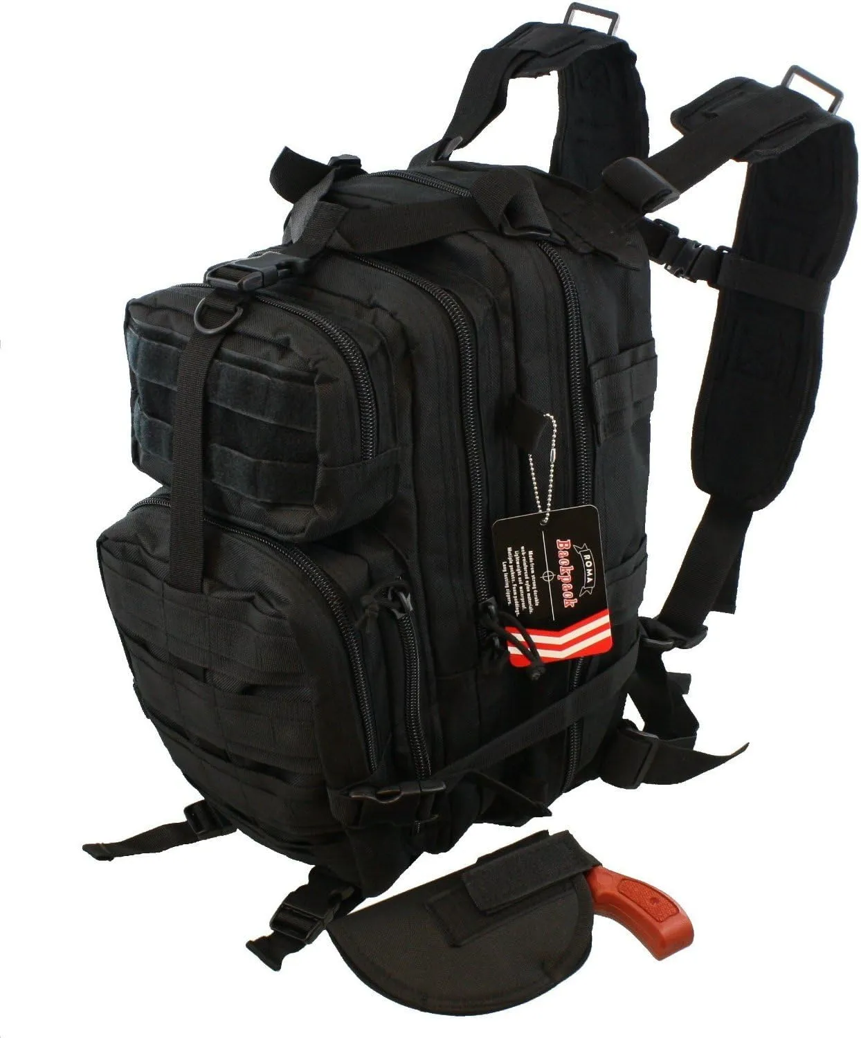 Waterproof Concealed Carry Tactical Assault Molle Backpack w/ Holster Every Day Carry