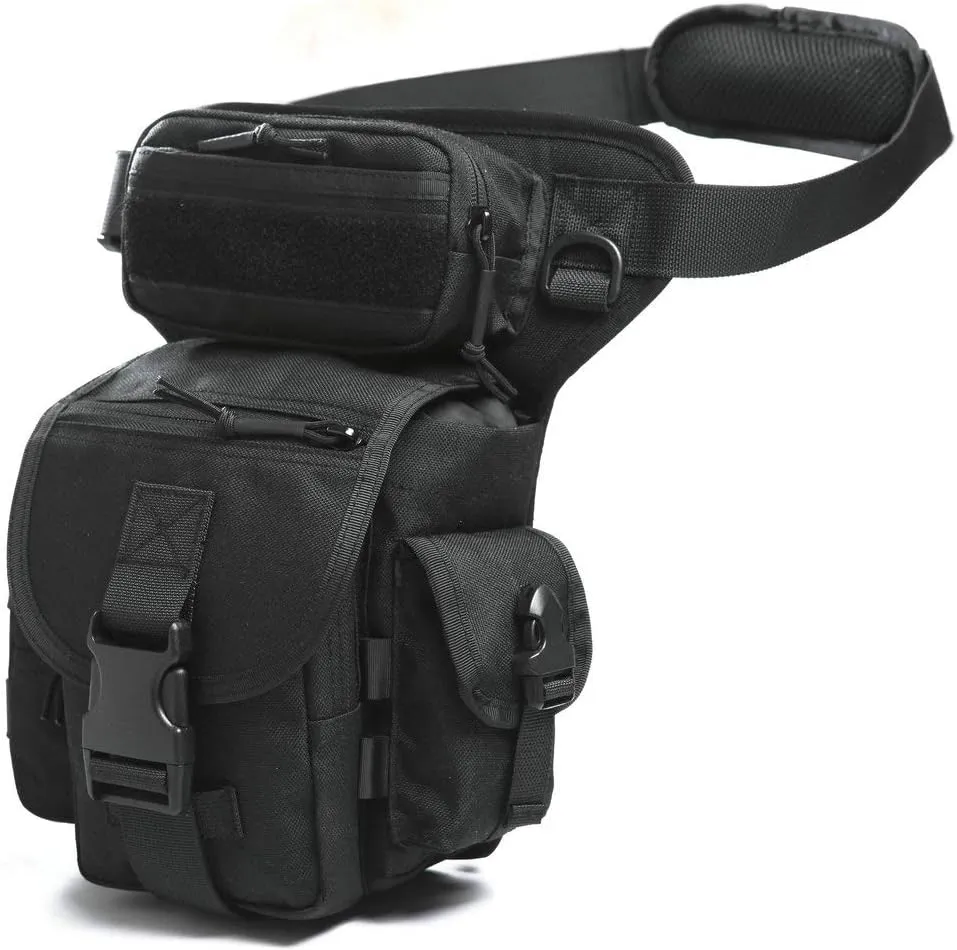 Waterproof Military Tactical Drop Leg Pouch Bag Type B Cross Over Leg Rig Outdoor Bike Cycling Hiking Thigh Bag