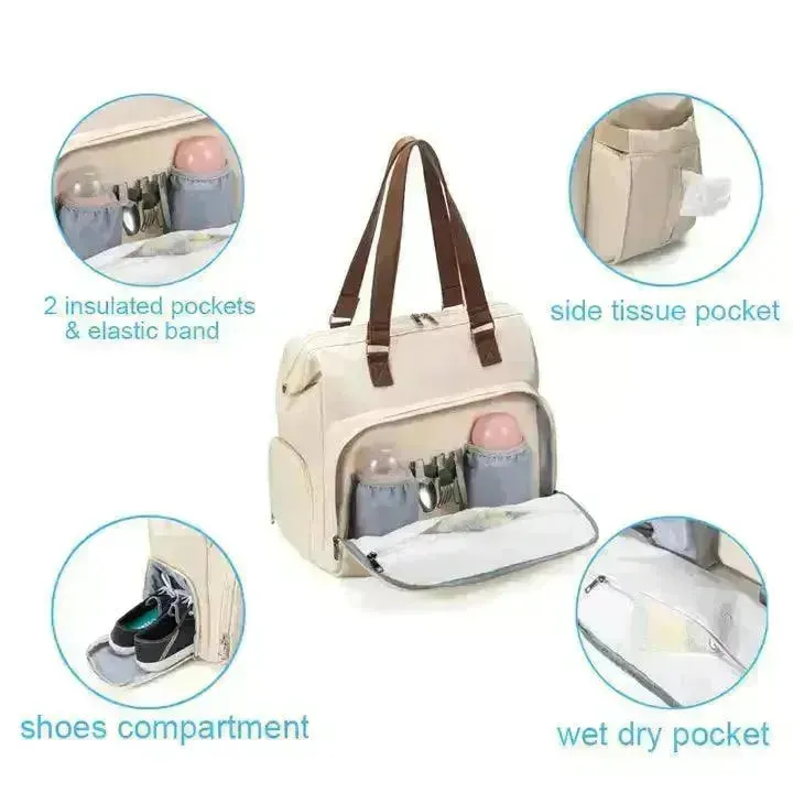 Waterproof Multi-functional Compact Mommy Bag