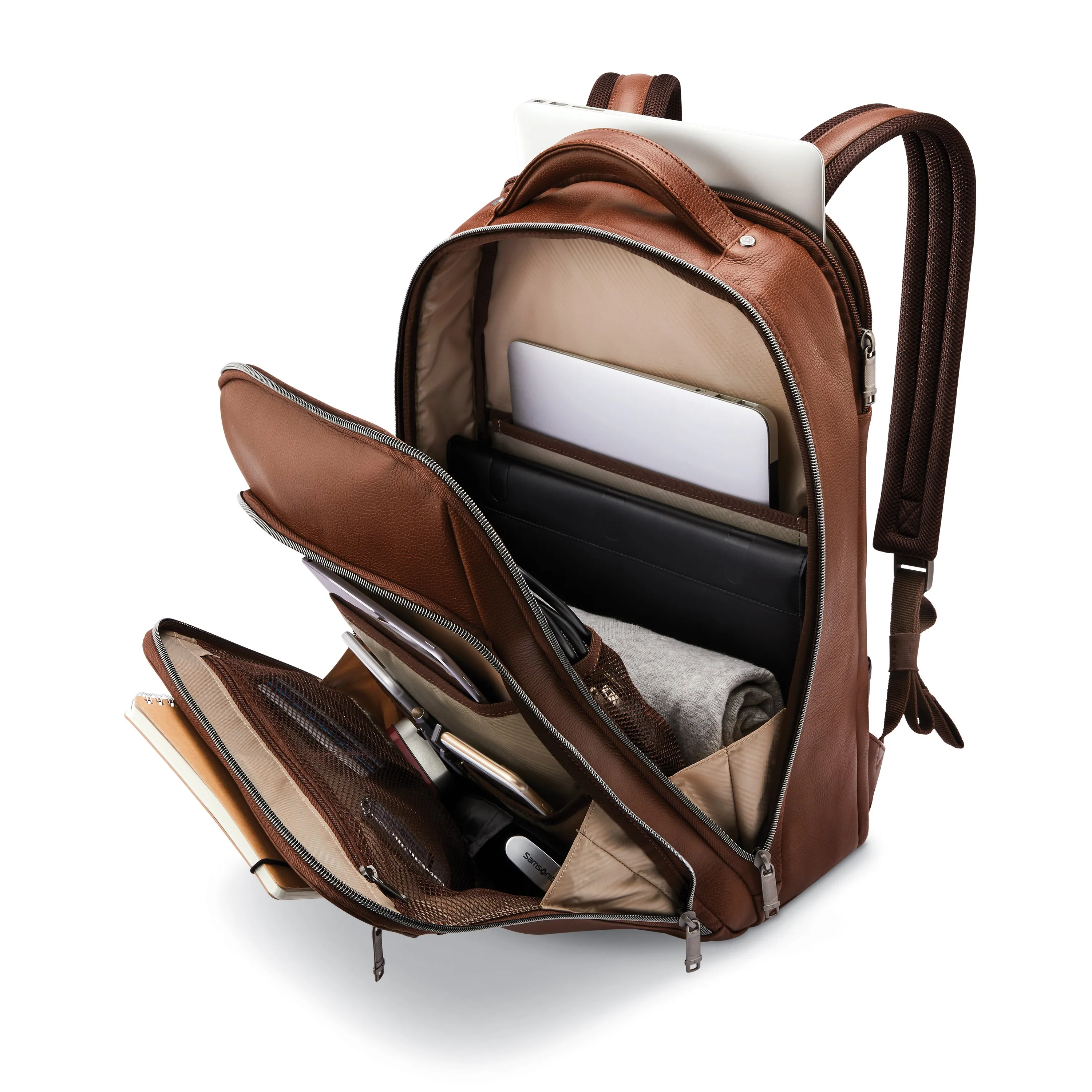 Waterproof Multi-zone Leather Classic Backpack Samsonite