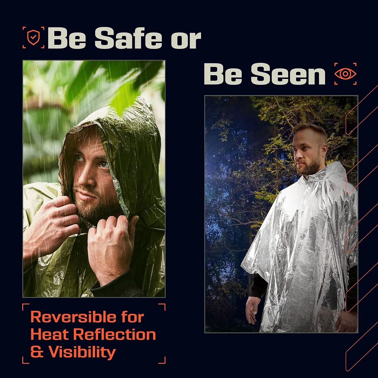 Waterproof Mylar Blanket Liner Survival/Hiking Poncho