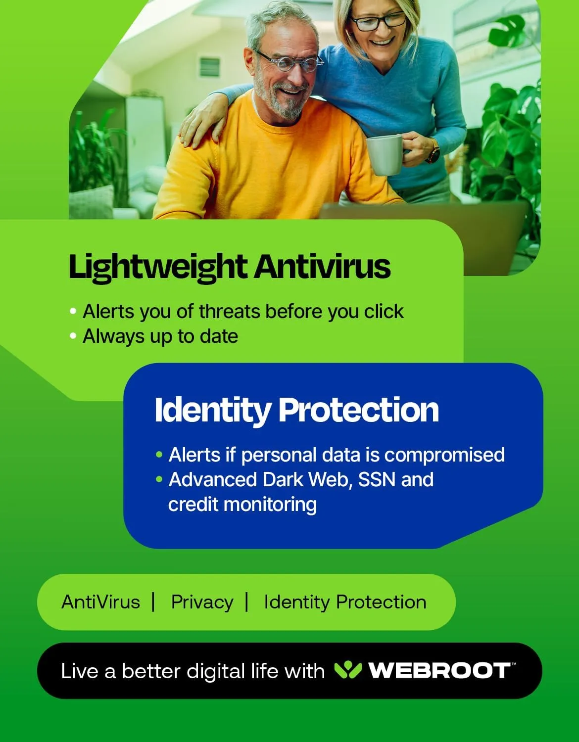 Webroot Premium 2025 with Allstate Identity Protection | 5 Device, 1 Year | Antivirus and Internet Security Software, Advanced Dark Web Monitoring, Password Manager | NEW [Online Code]