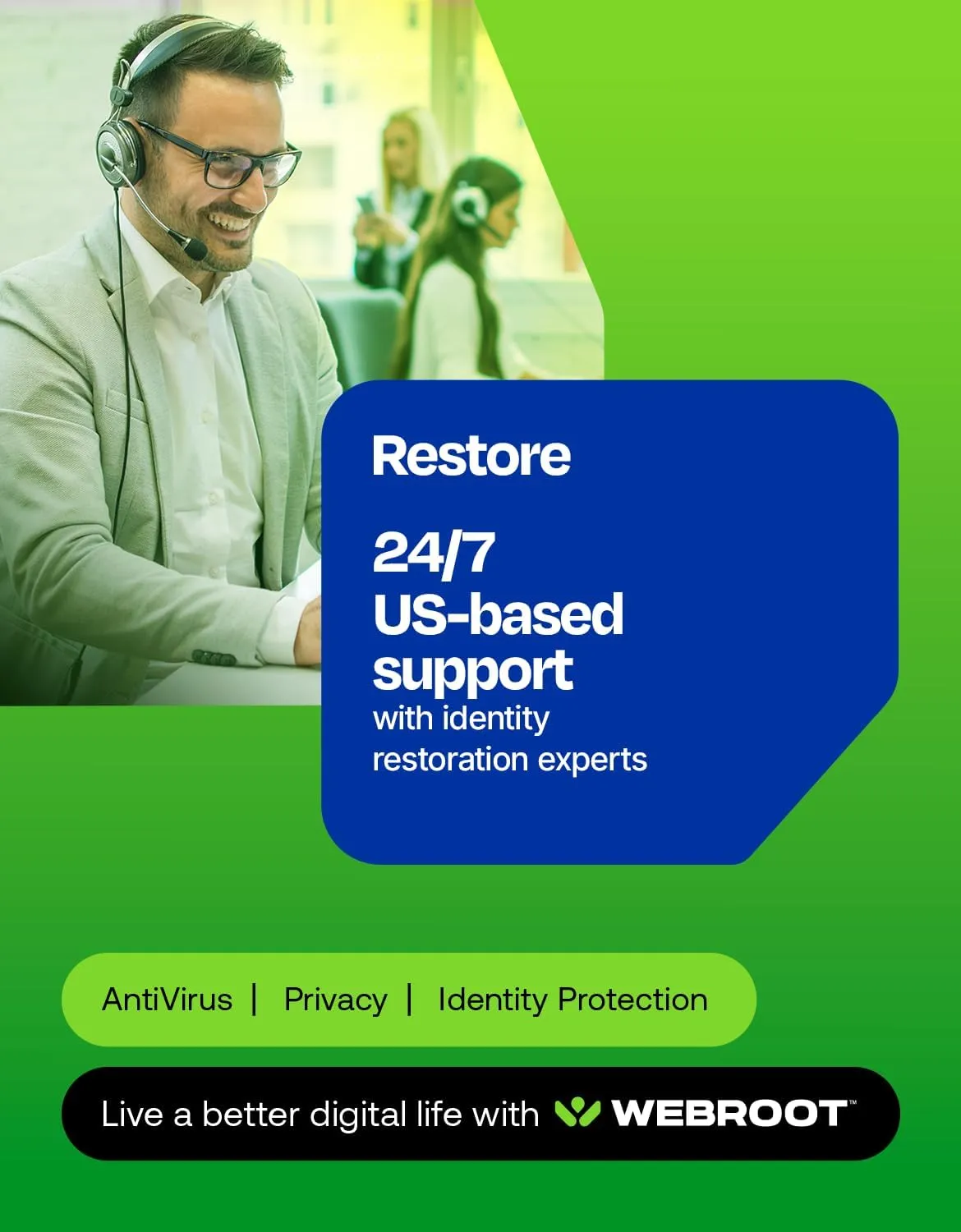 Webroot Premium 2025 with Allstate Identity Protection | 5 Device, 1 Year | Antivirus and Internet Security Software, Advanced Dark Web Monitoring, Password Manager | NEW [Online Code]