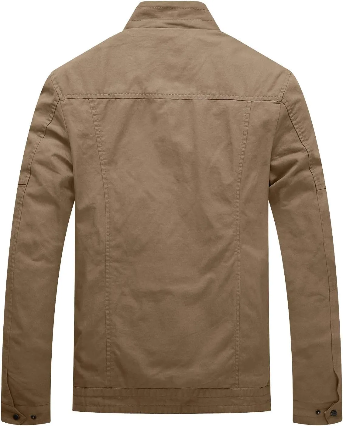WenVen Men's Spring Canvas Military Style Jacket Casual Lightweight Cotton Coat