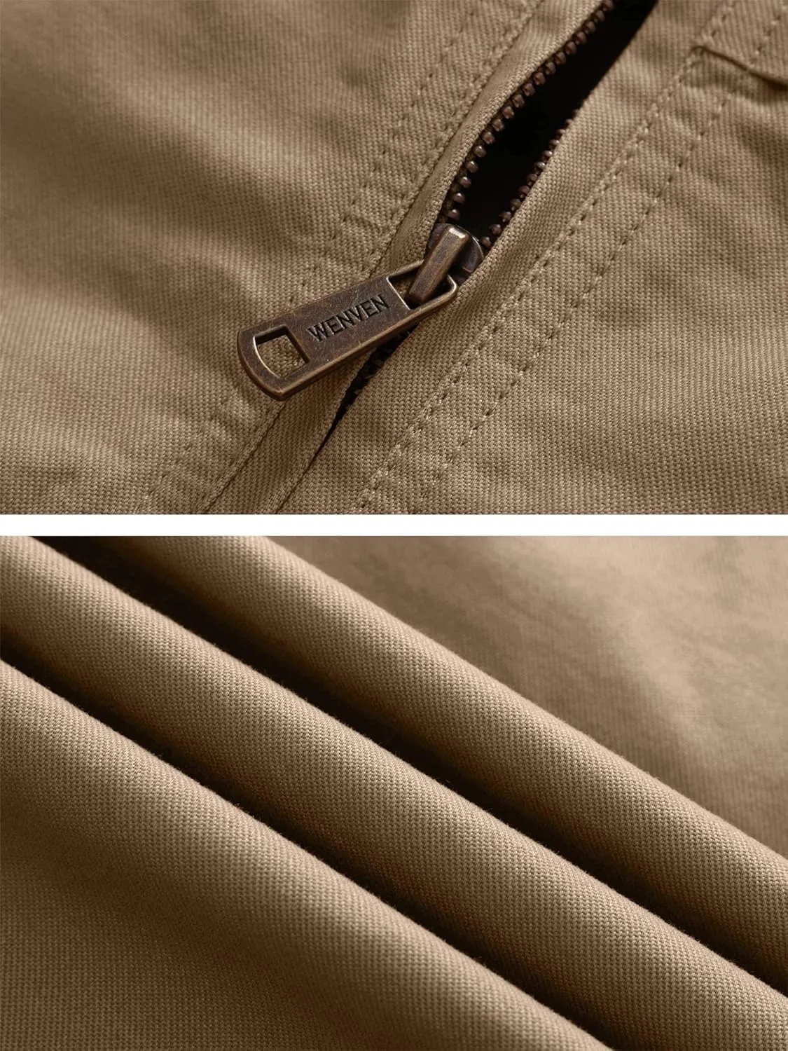 WenVen Men's Spring Canvas Military Style Jacket Casual Lightweight Cotton Coat