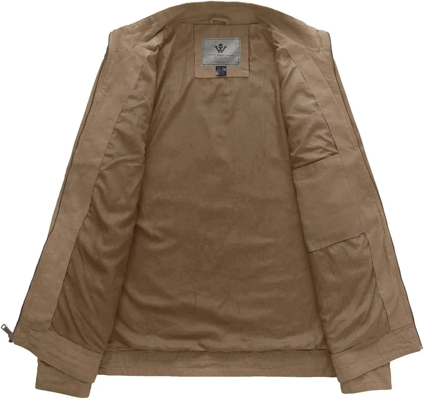 WenVen Men's Spring Canvas Military Style Jacket Casual Lightweight Cotton Coat