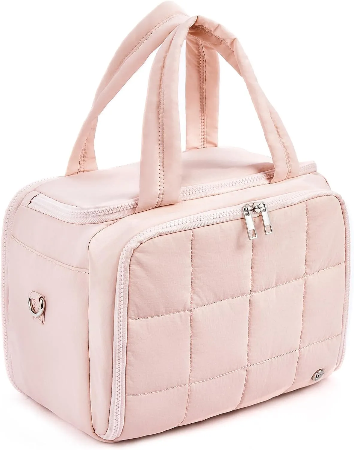 WESTBRONCO Toiletry Bag for Women with Jewelry Organizer, Lightweight Large Travel Cosmetics Bags, Puffy Quilted Makeup Bag Organizer for Accessories, Essentials, Cosmetics, Toiletries