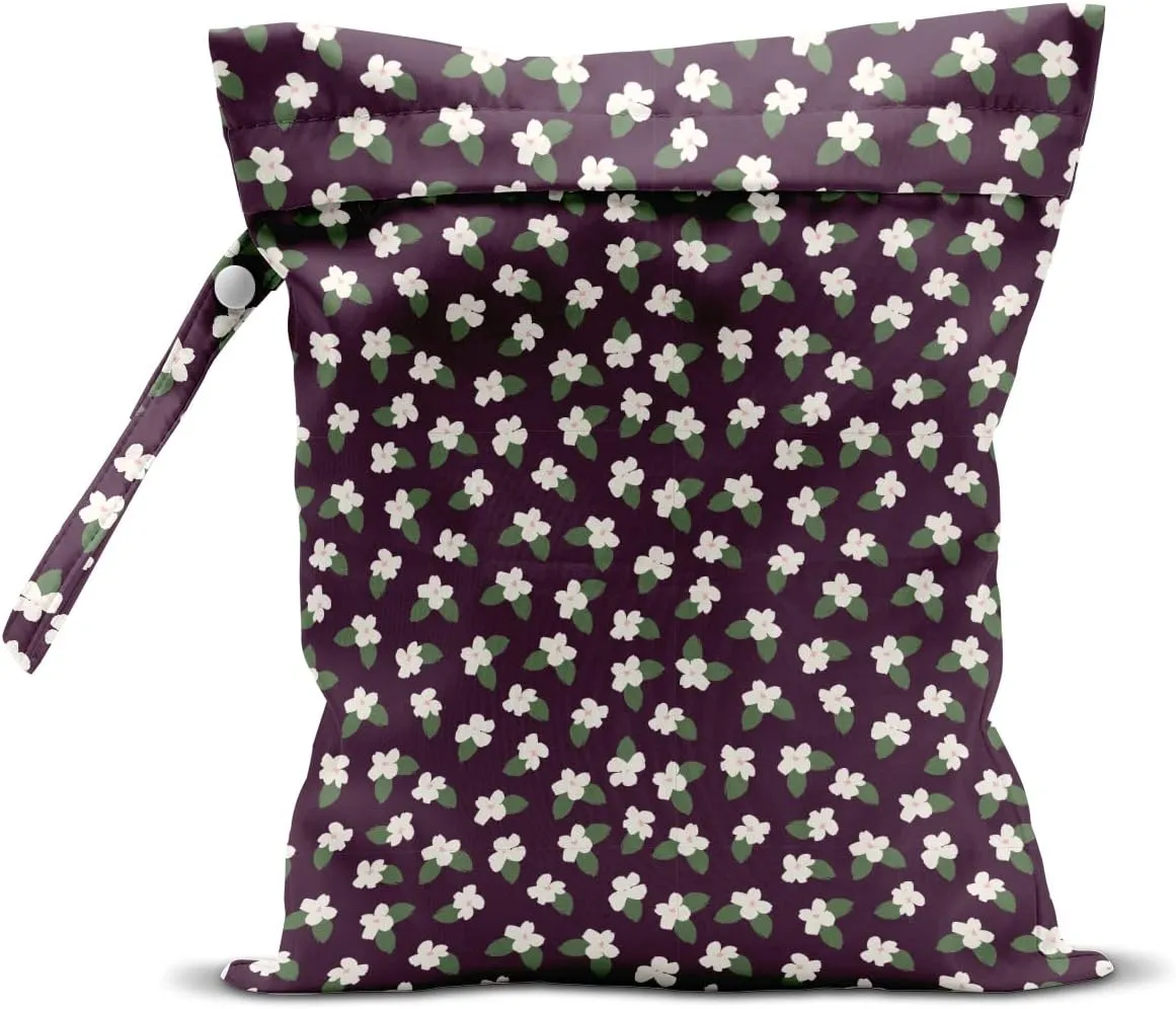 Wet Bag, Wet Dry Bag, Wet Bag for Swimsuit, Travel, Beach, Pool, Diapers, Dirty Yoga Gym Clothes, Toiletries, Makeup Bag, Waterproof Reusable Cute Daisy Floral Flower