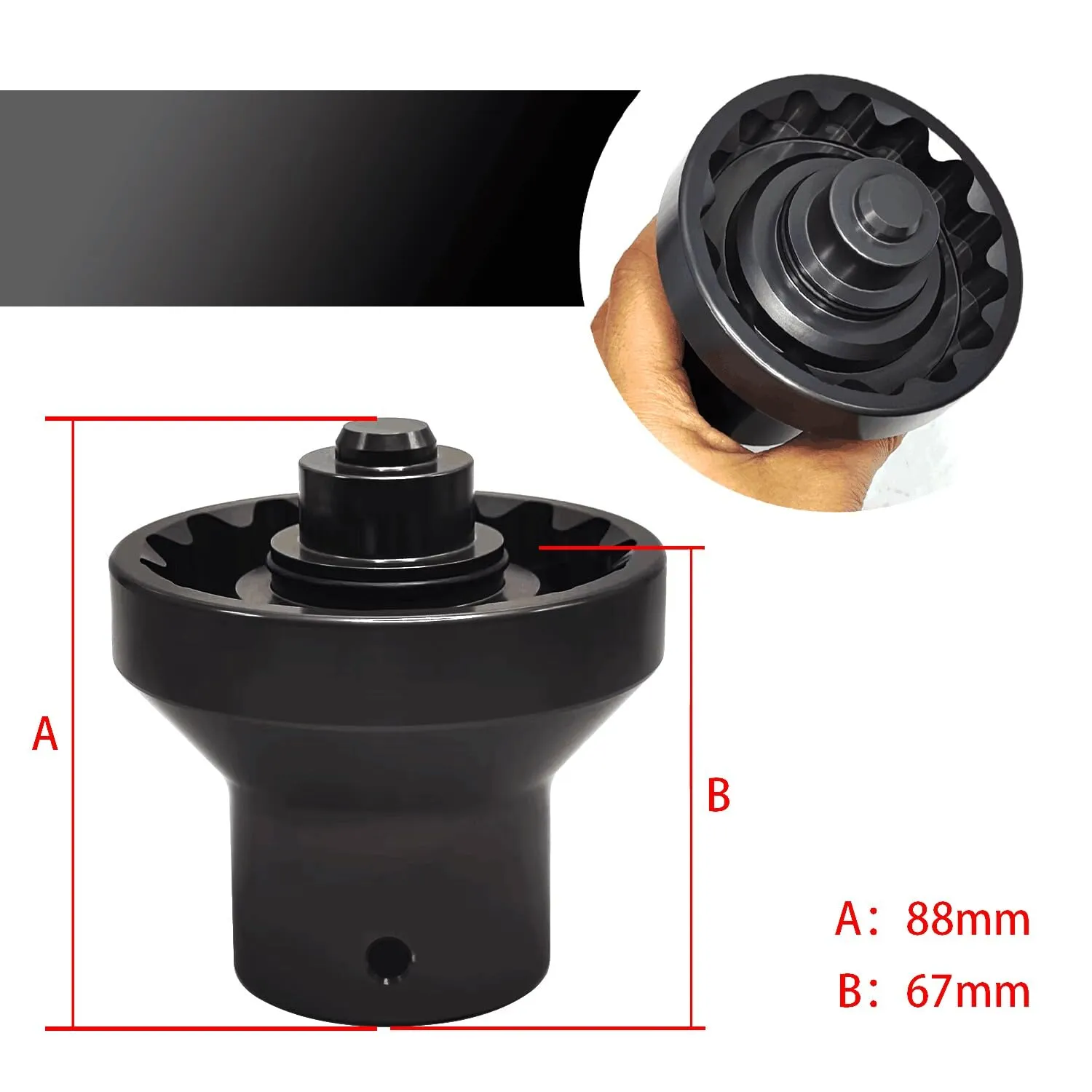 Wheel Centre Locking Nut Key for Porsche 997 991 918 GT2 and GT3 Cayman for Panamera 3/4 Drive, Wheel Center Lock Nut Socket Adapter, Centre Lock Nut Removal Tool