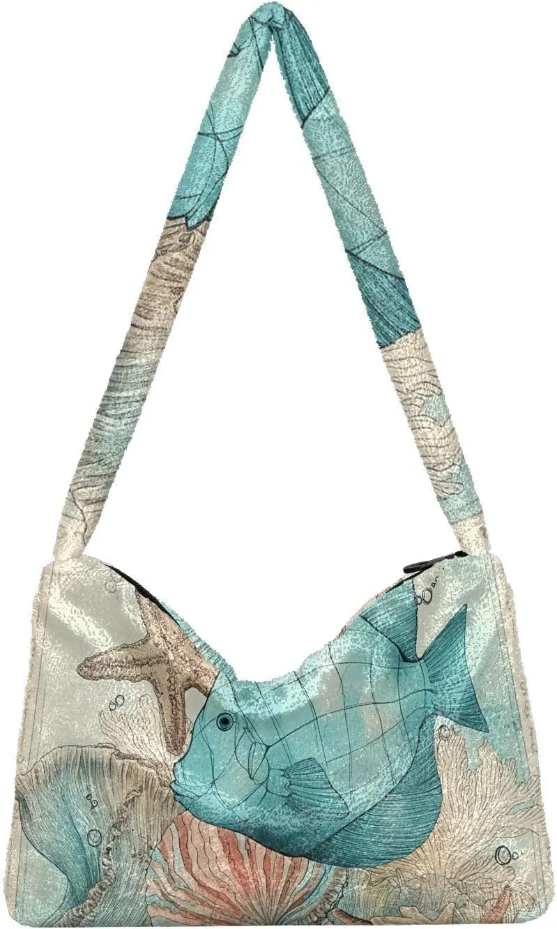 White Green Snakeskin Plush Bag, Tote Bag Young Women, Womens Outdoor Bag
