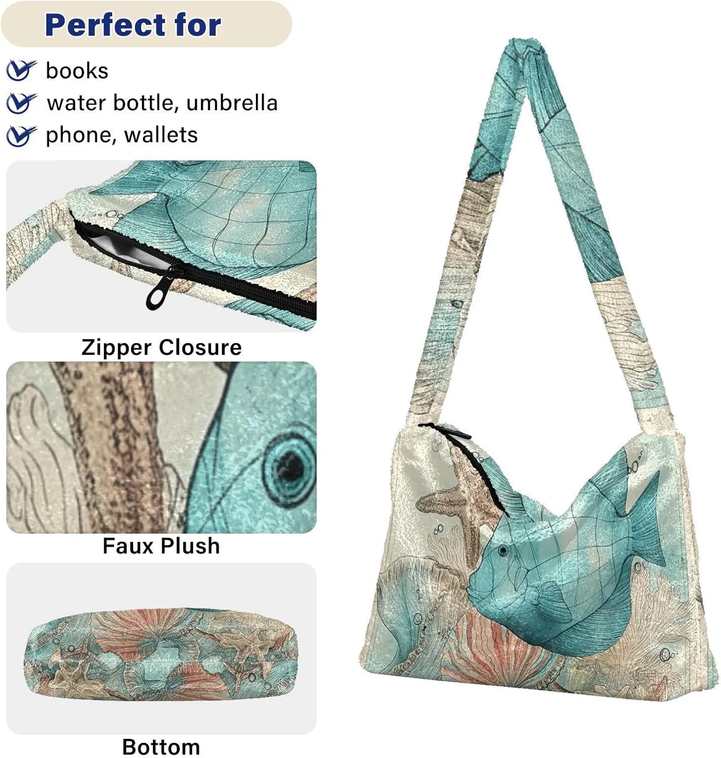 White Green Snakeskin Plush Bag, Tote Bag Young Women, Womens Outdoor Bag