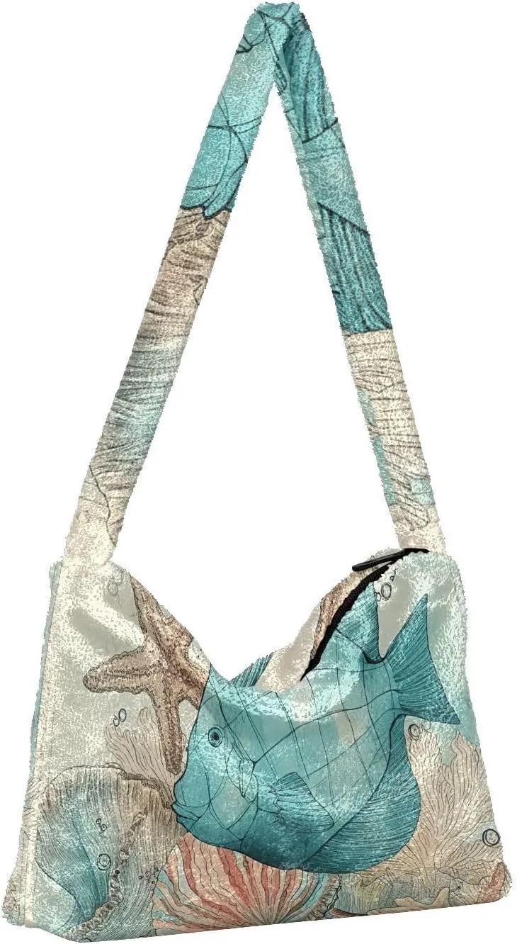 White Green Snakeskin Plush Bag, Tote Bag Young Women, Womens Outdoor Bag