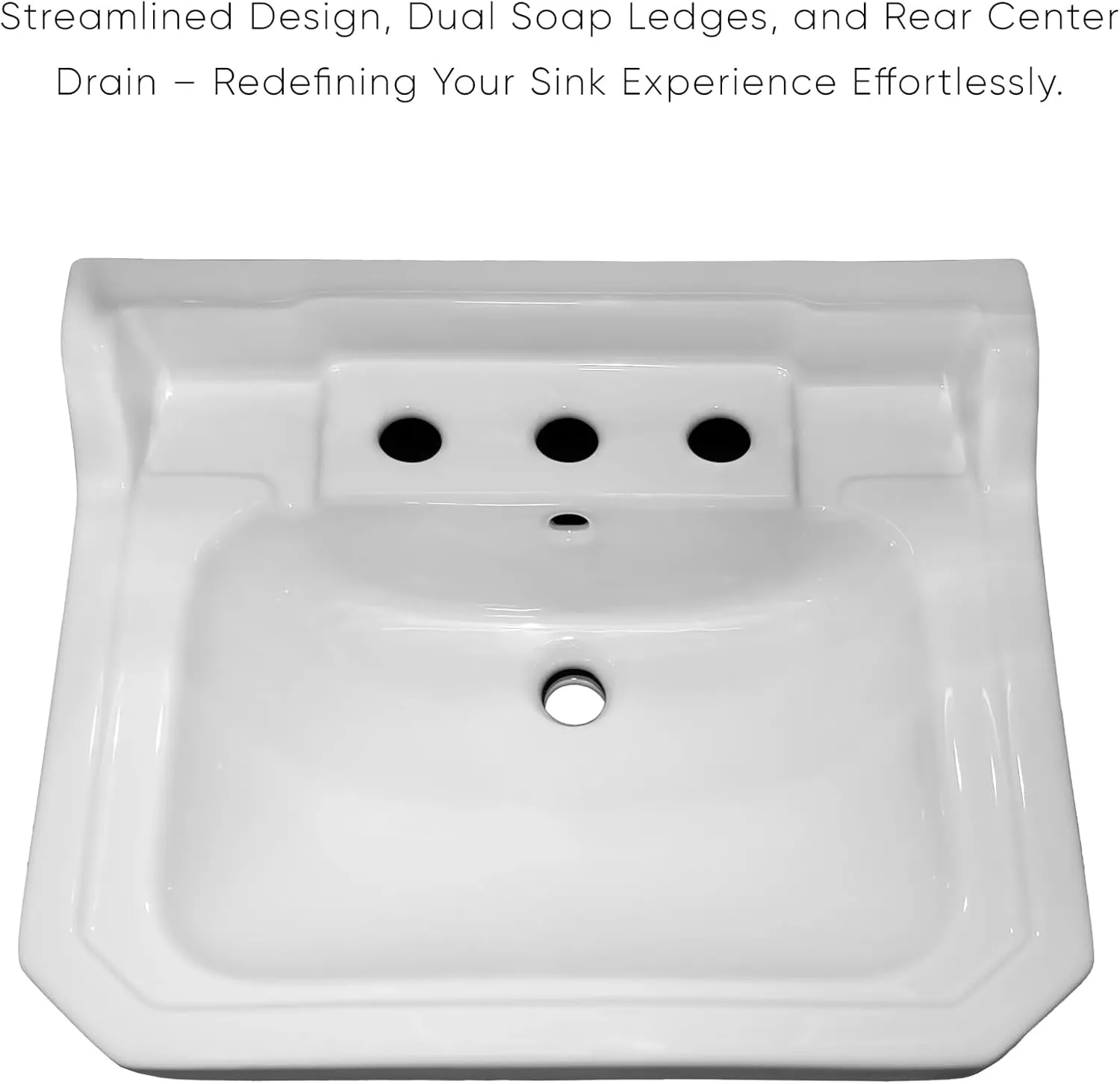 Whitehaus Victoriahaus Console with Integrated Rectangular Bowl, Polished Brass Leg Support, Towel Bar, Backsplash, and Overflow; 3 faucet hole; Color: White/Polished Brass