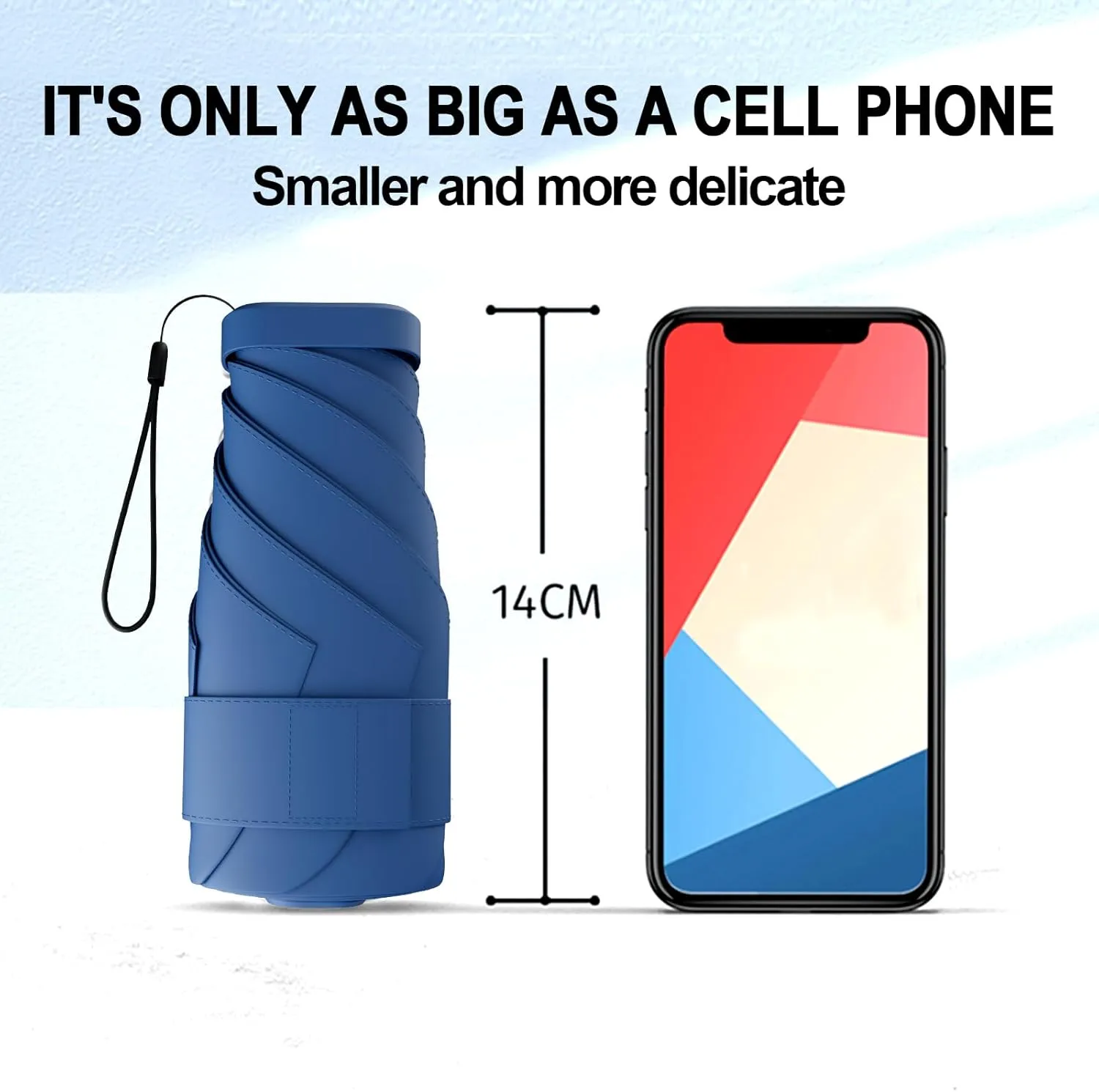 Windproof Mini Travel Folding Umbrella - UPF 50  Sun & Rain Protection, Small Compact Lightweight Design Fits in Pocket or Bag, Eco-Friendly Fabric Wallet Umbrella for Commuter, Men Women Boys Girls