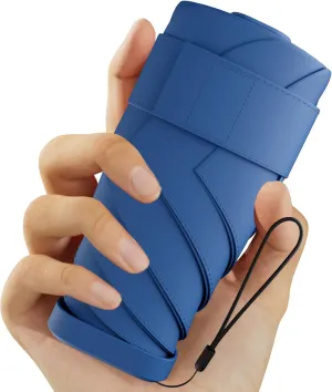 Windproof Mini Travel Folding Umbrella - UPF 50  Sun & Rain Protection, Small Compact Lightweight Design Fits in Pocket or Bag, Eco-Friendly Fabric Wallet Umbrella for Commuter, Men Women Boys Girls