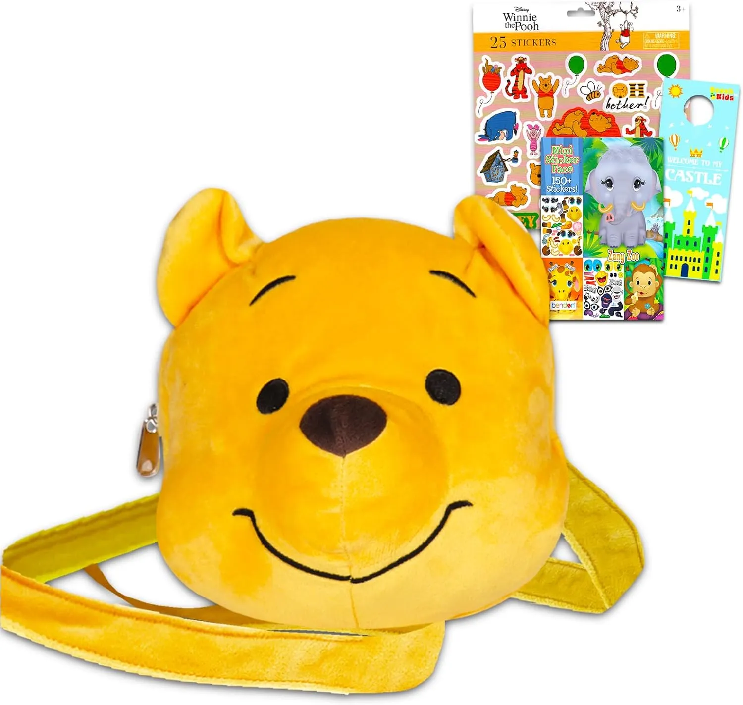 Winnie the Pooh Plush Purse for Girls Set - Bundle with Winnie the Pooh Plushie with Strap Plus Stickers, Activity Book, More | Winnie the Pooh Crossbody Bag for Girls