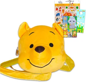 Winnie the Pooh Plush Purse for Girls Set - Bundle with Winnie the Pooh Plushie with Strap Plus Stickers, Activity Book, More | Winnie the Pooh Crossbody Bag for Girls