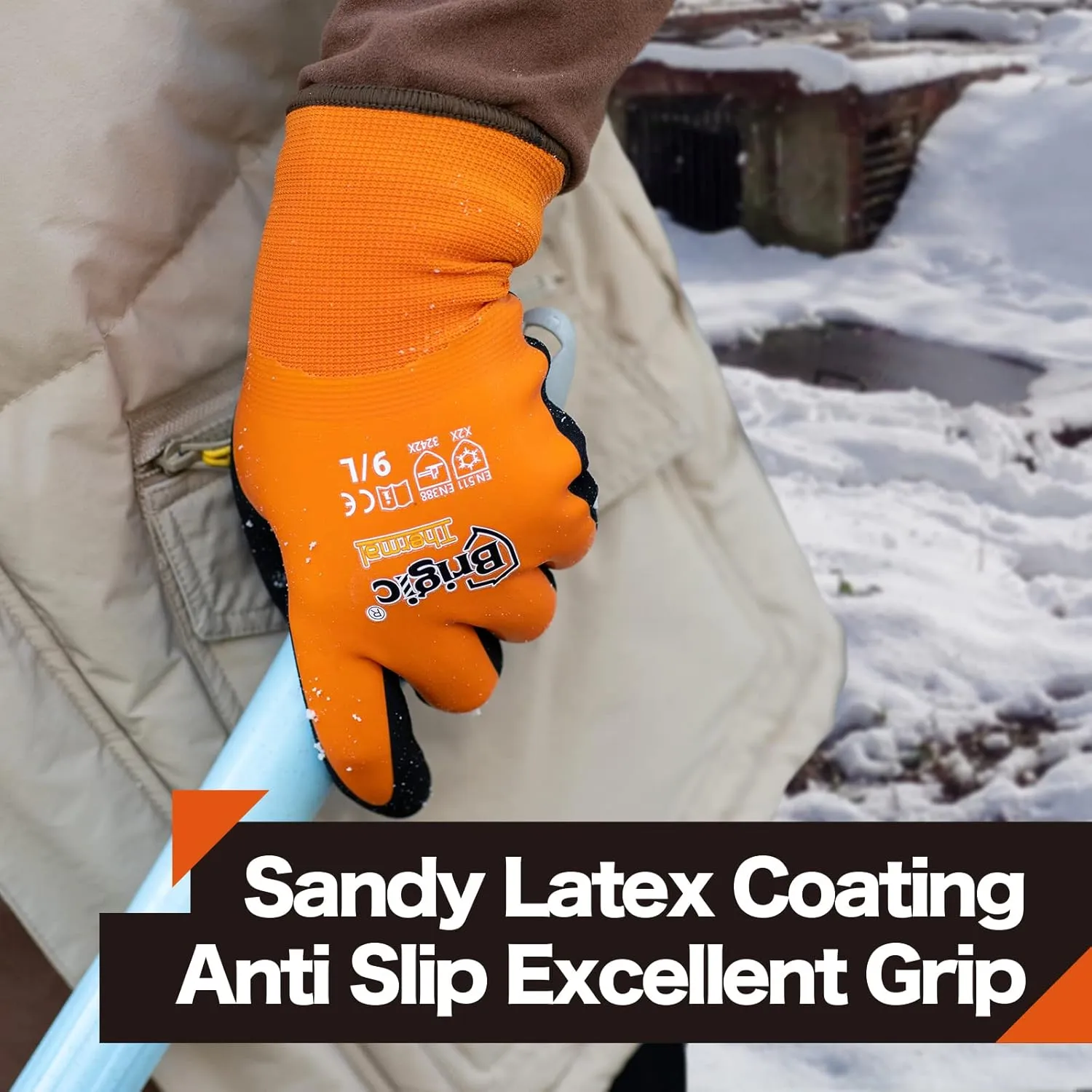 Winter Work Gloves for Men, Waterproof Work Gloves for Cold Weather, Insulated Freezer Gloves, Keep Working at 0℃/32℉
