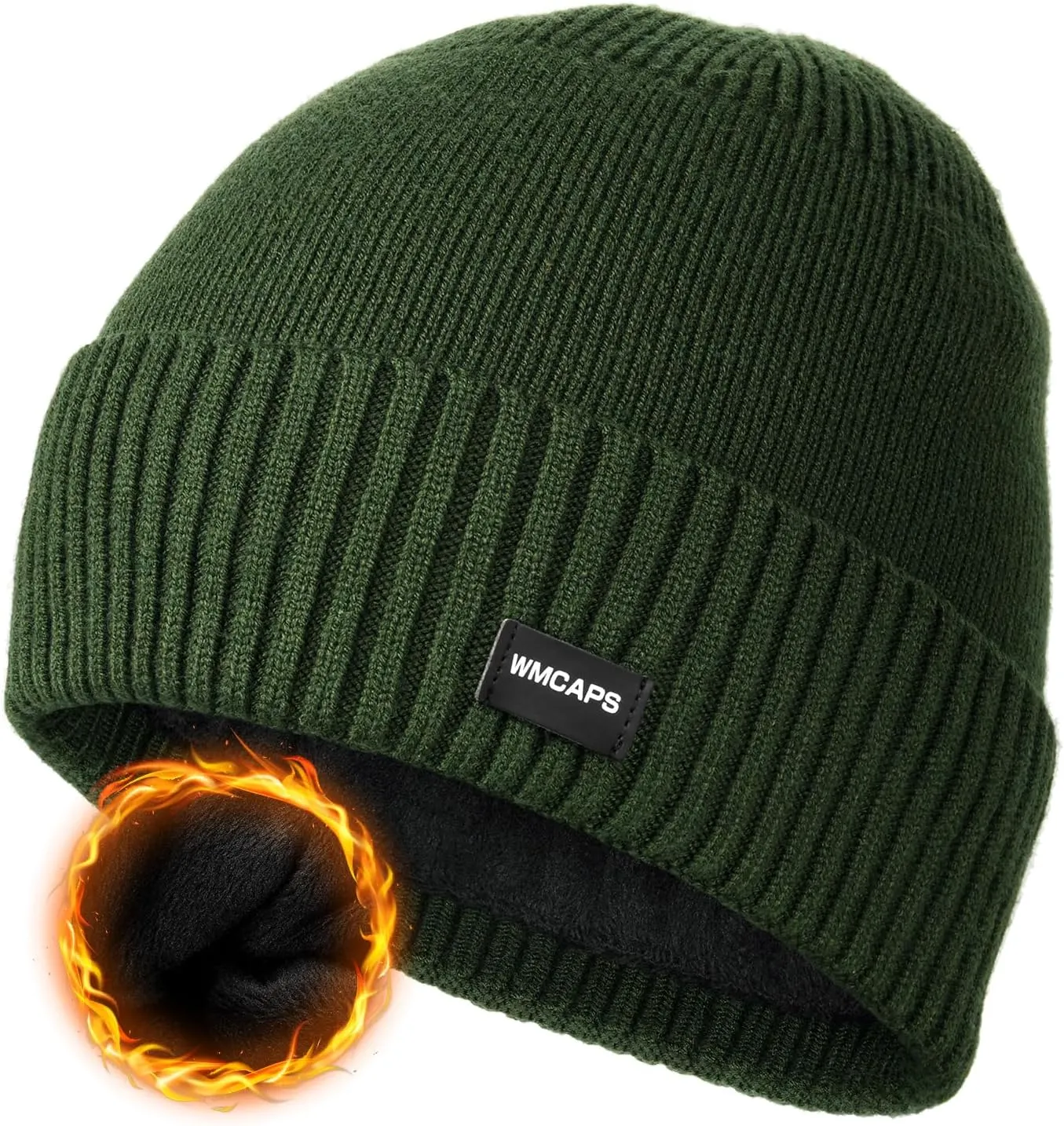 Wmcaps Winter Men Women Fleece Lined Beanie Knitted Hats, Soft Thermal Stocking Skull Caps for Cold Weather Outdoor