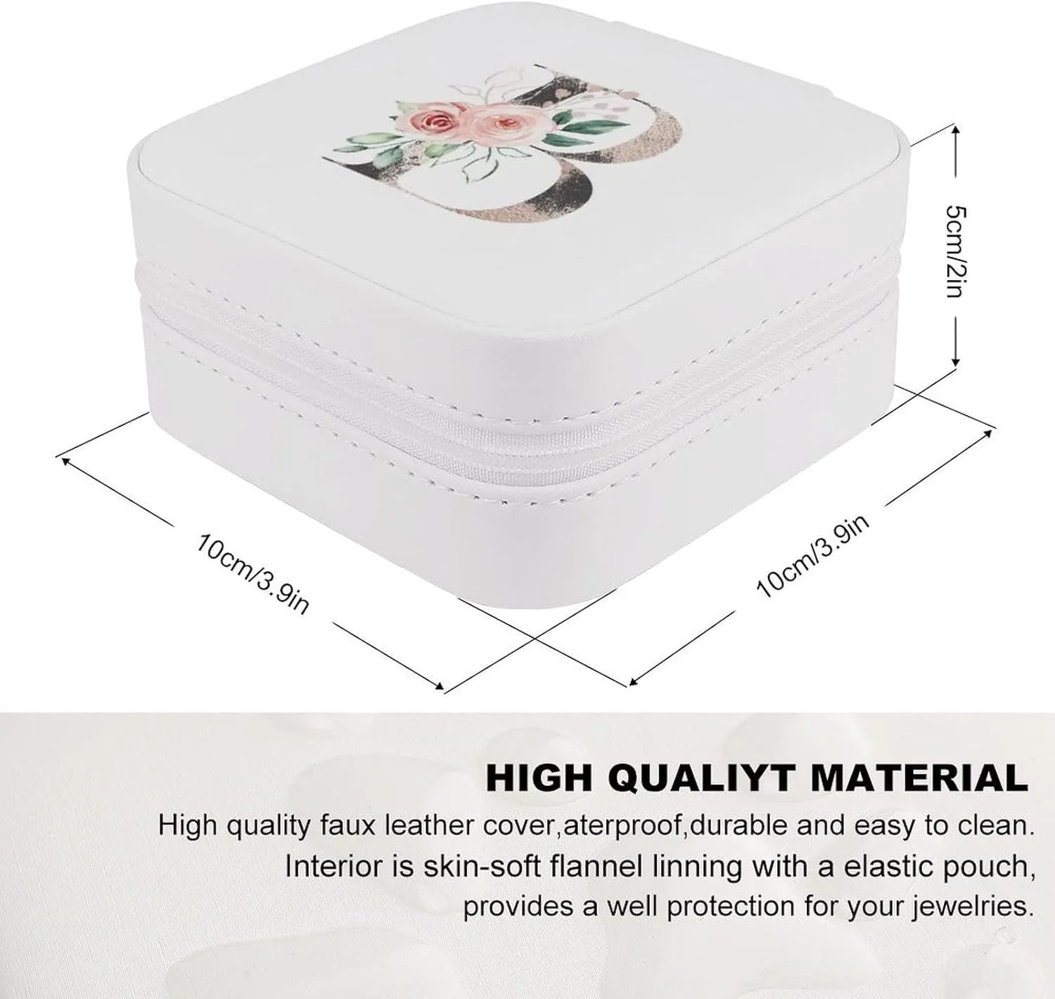 Woman PU Leather Jewelry Box, Small Travel Display Storage Organizer Case Bag Holder for Rings, Earrings, Necklaces, Bracelets