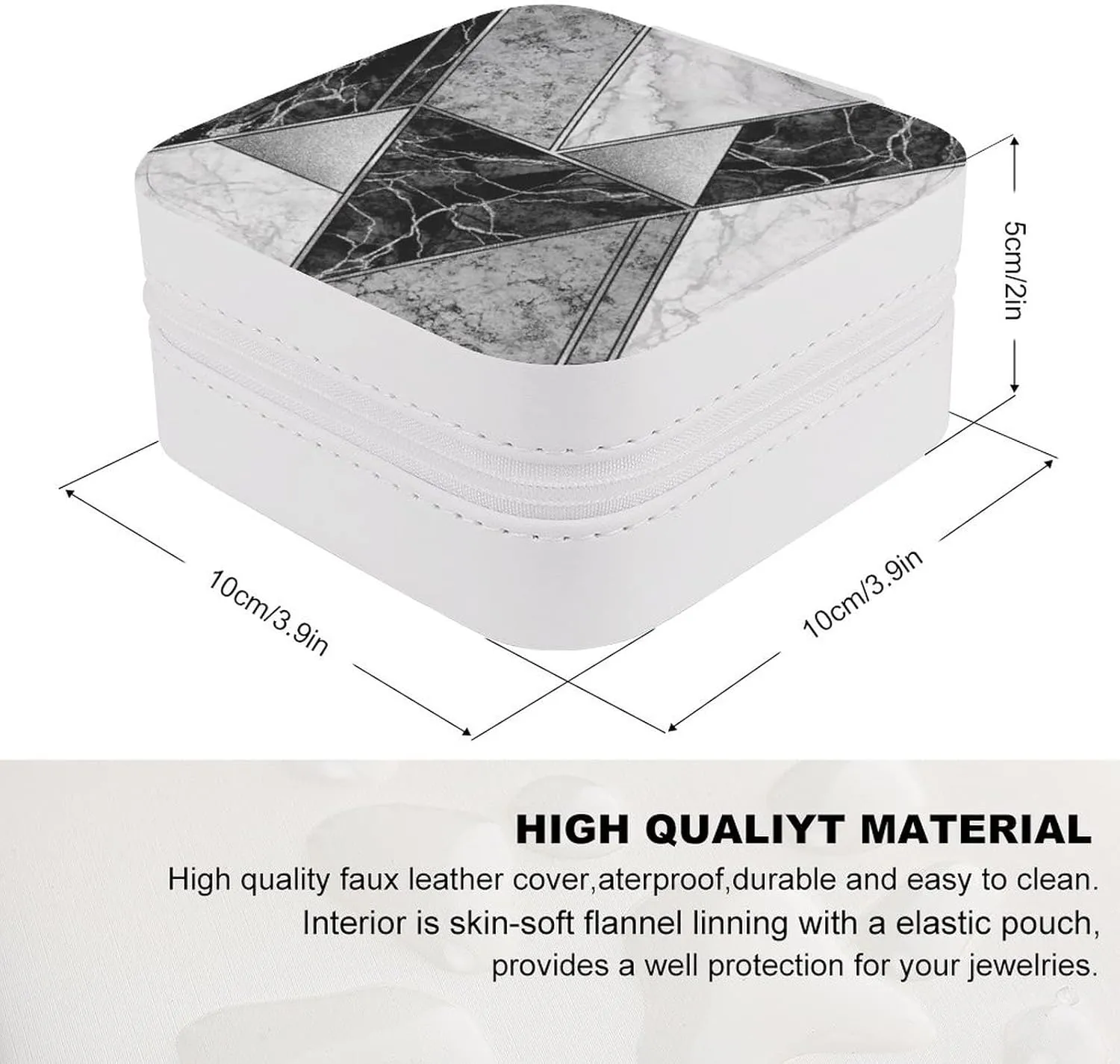 Woman PU Leather Jewelry Box, Small Travel Display Storage Organizer Case Bag Holder for Rings, Earrings, Necklaces, Bracelets