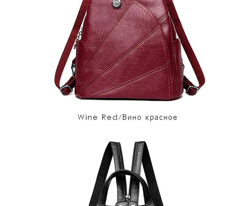 Women Anti-theft Leather Backpack
