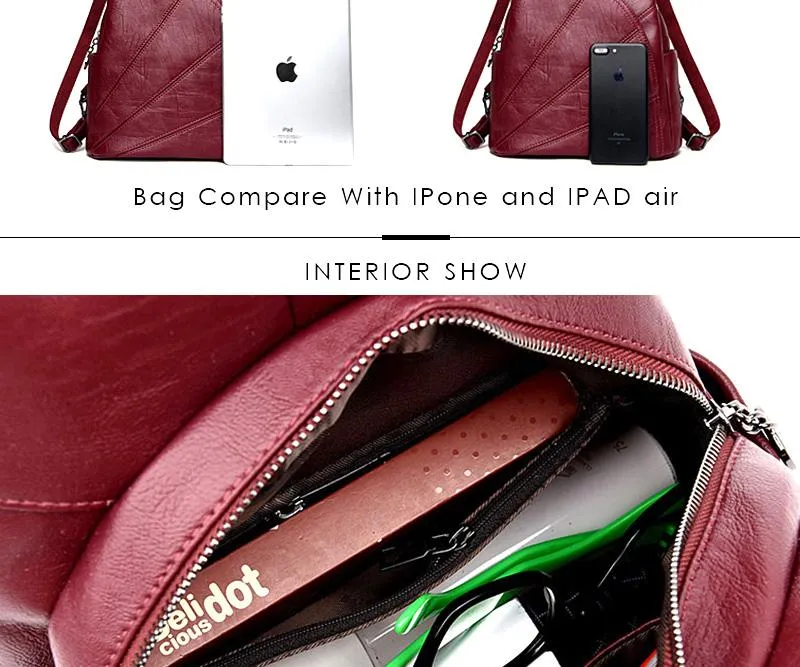 Women Anti-theft Leather Backpack